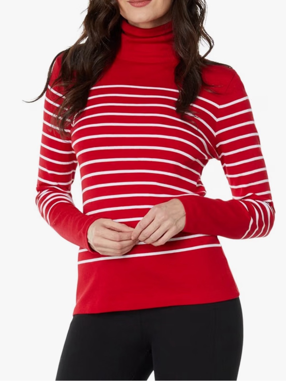 New Vineyard Vines Red and White Striped Turtleneck Shirt Super Soft Lightweight